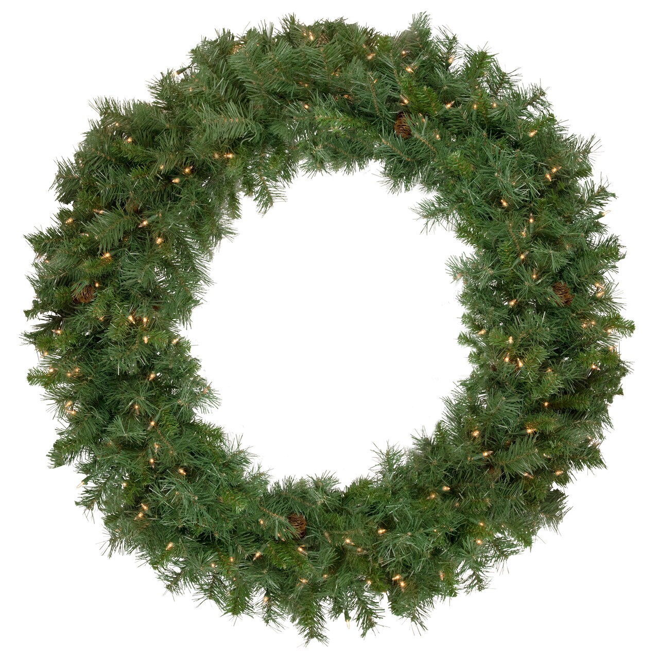 Northlight Pre-Lit Black River Pine Artificial Christmas Wreath, 48-Inch, Clear Lights